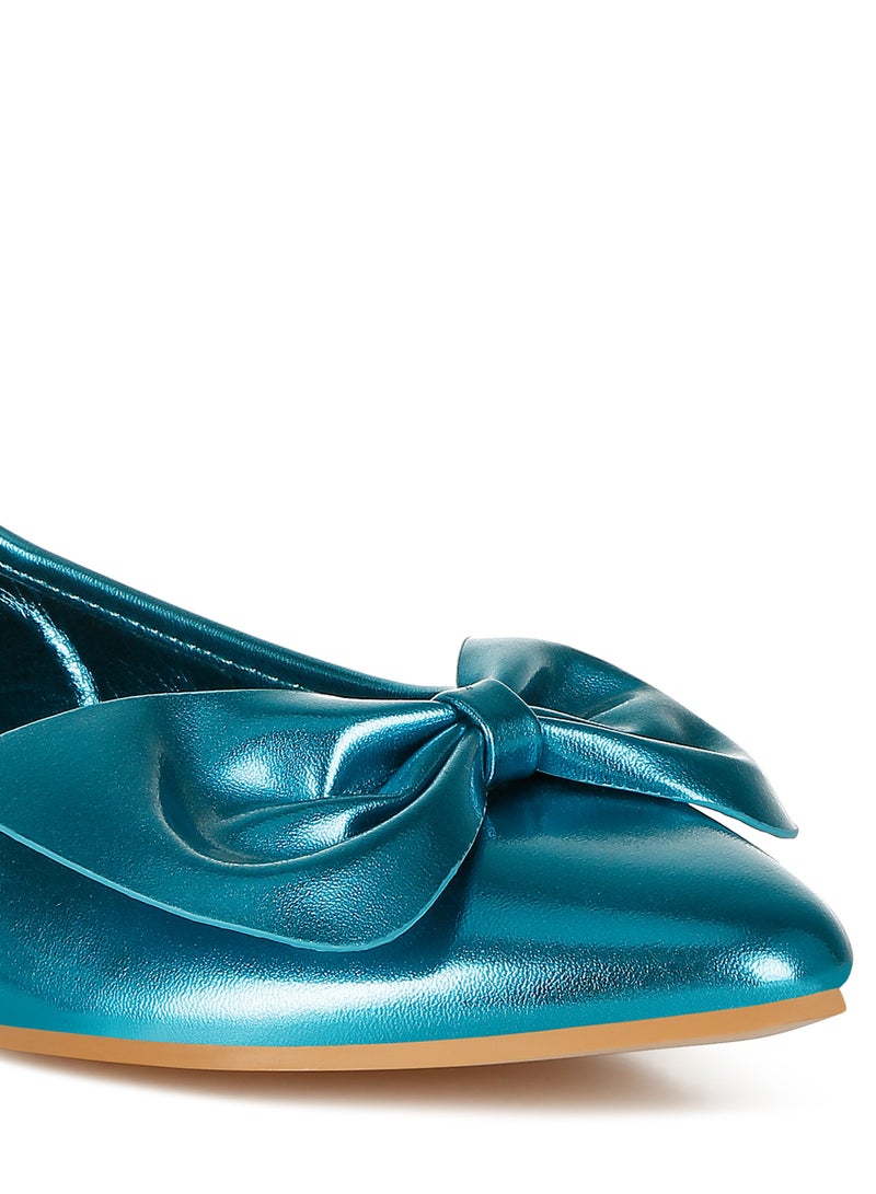 لندن راج راقصة باليه من الجلد الصناعي باللون الأزرق - Image 5