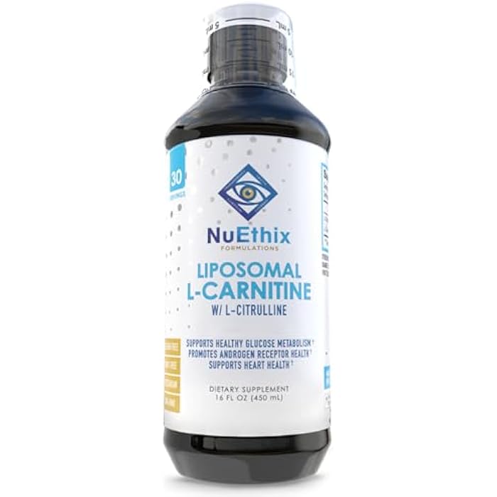 NuEthix Formulations Lipsomal L-Carnitine Supplement 600mg with L-Citrulline 1000mg for Healthy Weight Management, Fat Metabolism, Energy Production and Increased Blood Flow, for Men & Women - Image 1