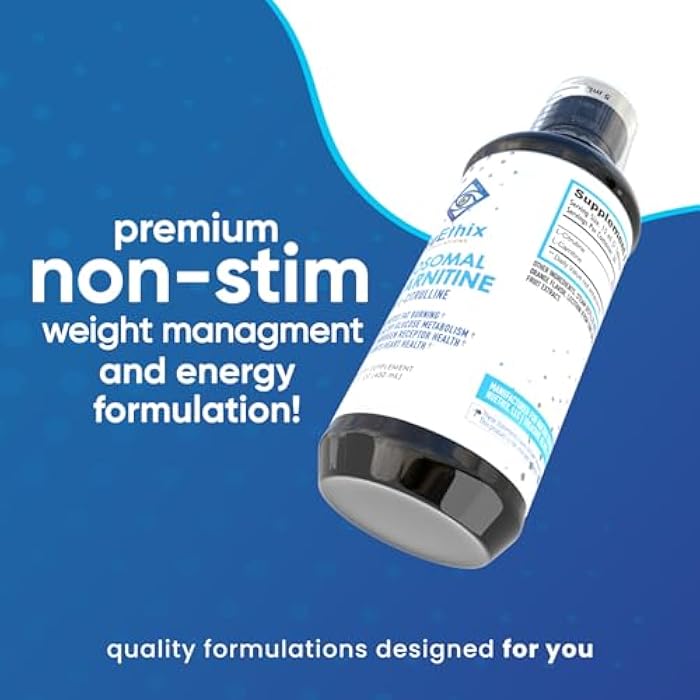 NuEthix Formulations Lipsomal L-Carnitine Supplement 600mg with L-Citrulline 1000mg for Healthy Weight Management, Fat Metabolism, Energy Production and Increased Blood Flow, for Men & Women - Image 2
