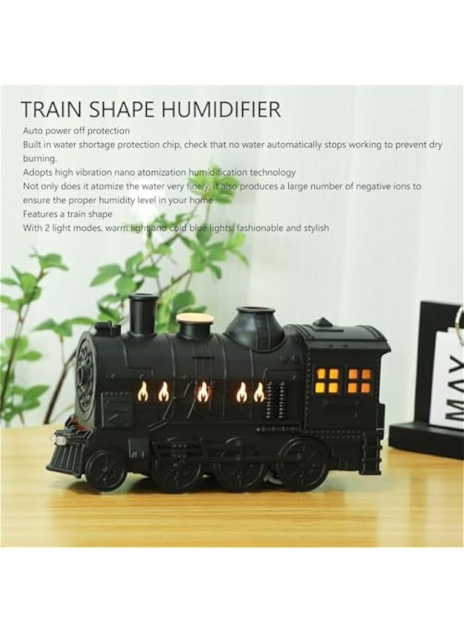 Beauenty Train Diffusers for Essential Oils, 300Ml Locomotive Humidifier with Remote Control, Train Shape 2 Lighting Modes Aromatherapy Cool Train Oil Diffuser for Bedroom Office Desktop - Image 5
