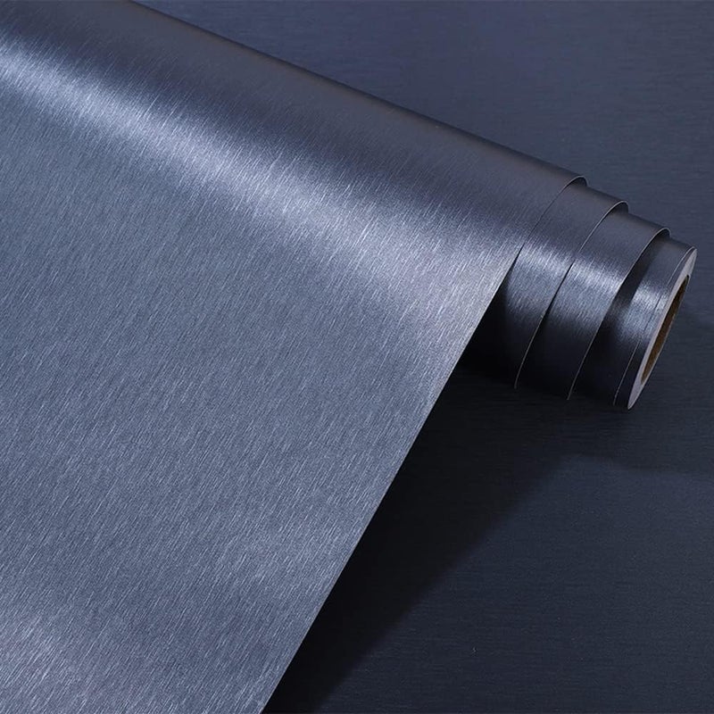 TAOGIFT Upgrade Navy Blue Peel and Stick Contact Paper for Dishwasher Fridge Refrigerator Stove Appliances Self Adhsesive Vinyl Film Stainless Steel Wallpaper Removable 15.7x117 Inches - Image 1