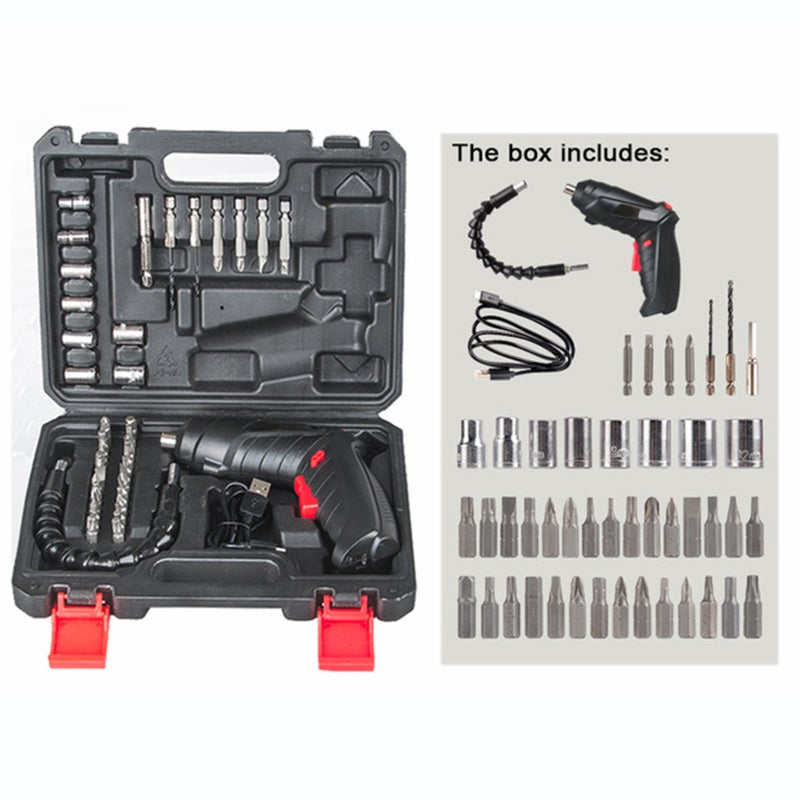 47PCS Electric Screwdriver Set 3.6V Cordless Electric Drill Screwdriver   Kit Portable Repair Tool High Precision Power Tools Foldable Electric   Screwdriver for Furniture Table Repair - Image 1