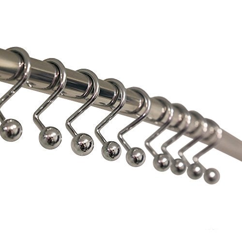 Hermosa Collection Hermosa Collection Luxury Hotel Quality Shower Curtain Hooks Silver Chrome Finish Rings S Hook (12-pk.) - Image 1