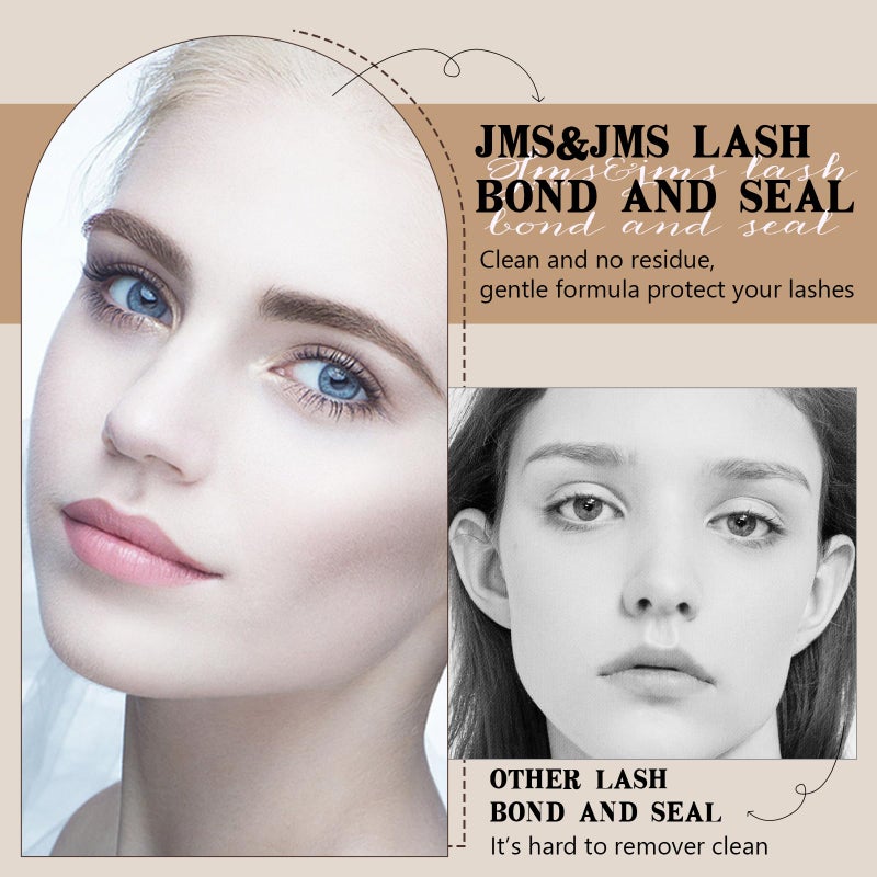 JMS&JMS Lash Bond and Seal Waterproof 10ML Lash Cluster Glue Mascara for Long Lasting Lash Extension Glue Black (5ml+5ml) - Image 4