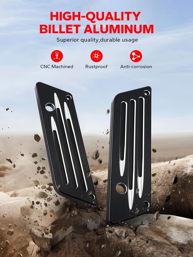 Amazicha Saddlebag Saddle Bag Latch Covers Black Compatible for Harley Davidson Touring Street Glide, Electra Glide, Road Glide 1993-2013 - Image 3