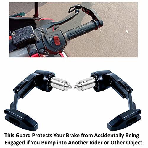 Asryd Motorcycle Brake Clutch Lever Guard Handlebar Protectors 7/8” 22MM CNC Alloy with Adjustable Angle Length (Black) for Yamaha FZ-S (Pack of 2) - Image 3