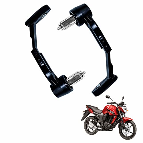 Asryd Motorcycle Brake Clutch Lever Guard Handlebar Protectors 7/8” 22MM CNC Alloy with Adjustable Angle Length (Black) for Yamaha FZ-S (Pack of 2) - Image 1