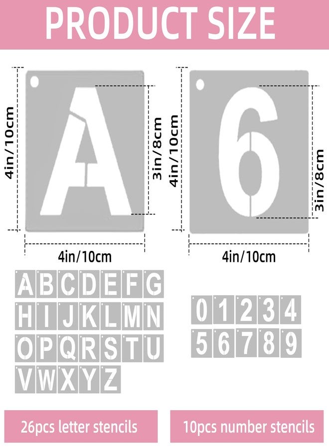TKYZMS 3 Inch Large Reusable Plastic Letter Stencils & Number Stencil, 36-Piece Alphabet Art Craft Set for Wood, Wall, Fabric, Rock, Signage, Door Porch, Chalkboard, DIY Projects - Image 2