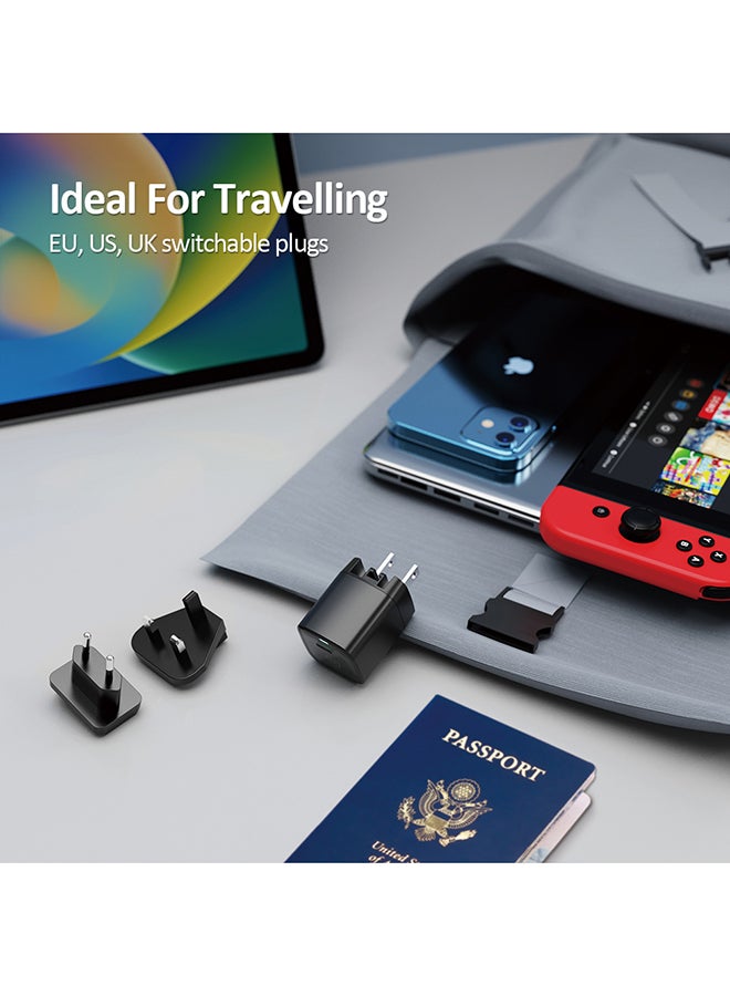 مايكروباك شاحن جداري Micropack MWC-135 بتقنية GaN 35 واط - شحن سريع PD، قابس عالمي، أسود - Image 2