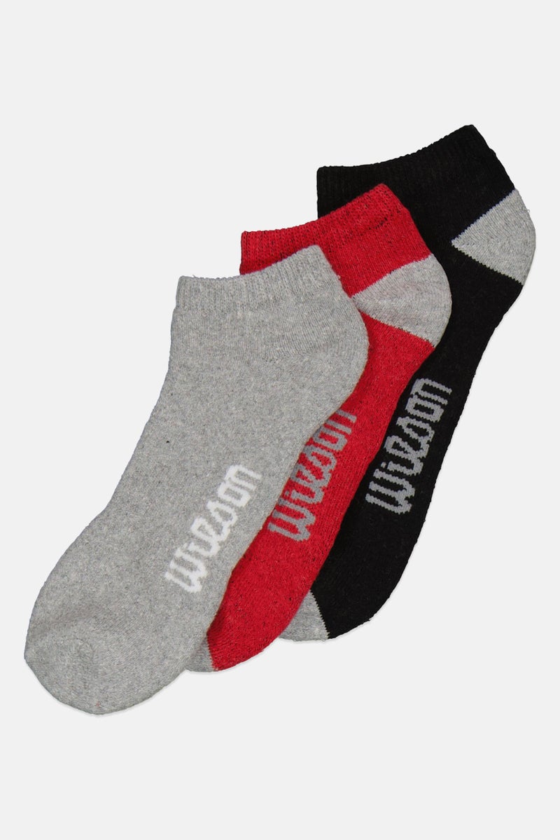 Wilson Men 3 Pairs No Show Active Socks, Multicolor - Image 1