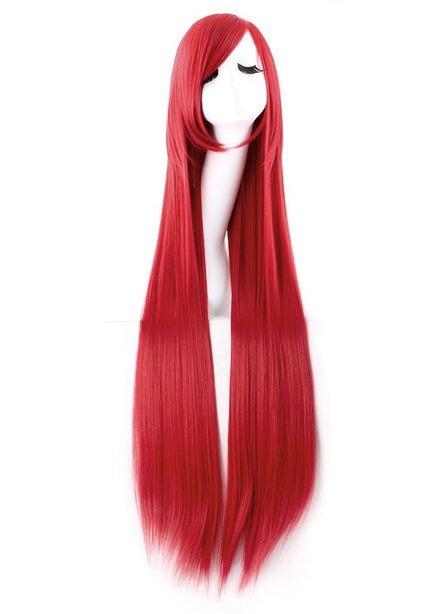 MapofBeauty MapofBeauty 40" 100cm Anime Costume Long Straight Cosplay Wig Party Wig (Red) 