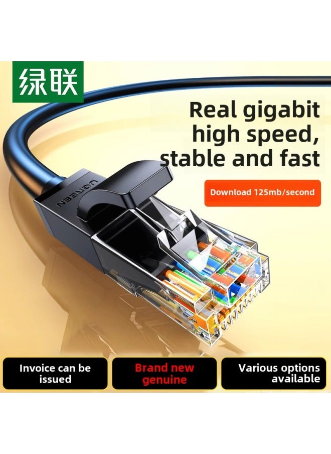 Generic Green Networking Cable Household Engineering Six Types Of Finished Network Cable Black RJ45 Connector Shielding Rubber Shell Gigabit Network Speed-Color:Nw102-category 6 Gigabit White Round Cable-Line Length:1.5m  - Image 2