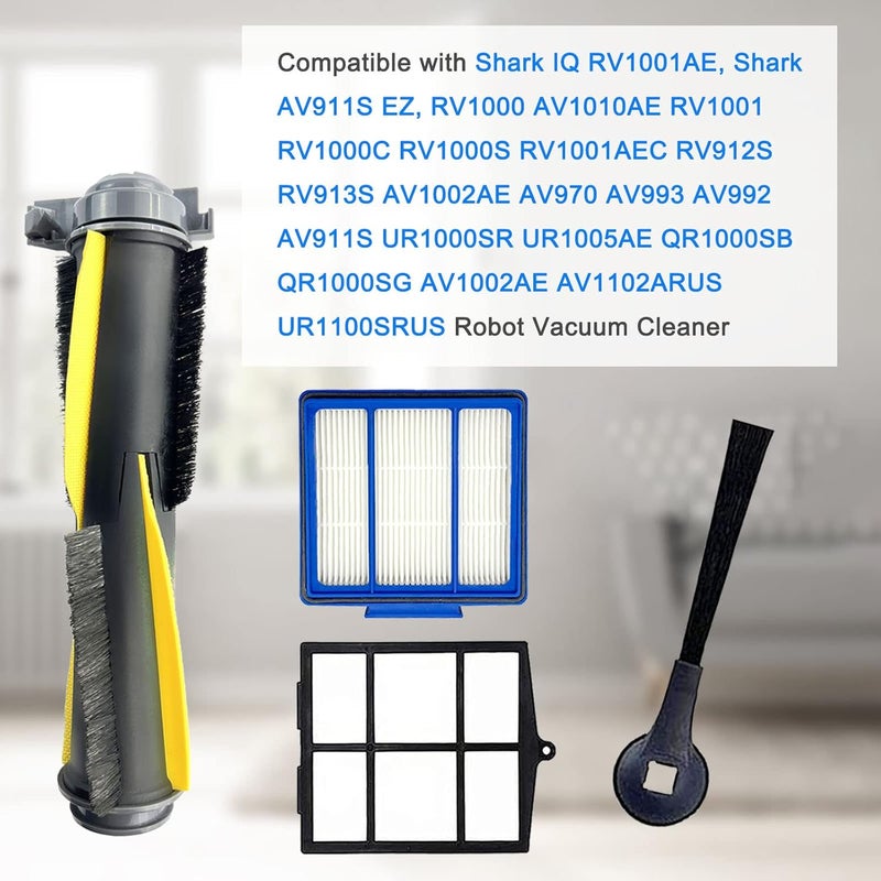 Tivcroxs طقم ملحقات Tivcroxs لمكنسة روبوت Shark IQ RV1001AE، Shark AV911S EZ، AV1010AE RV1000 RV1001 AV970 AV993 AV1002AE UR1000SR UR1005AE، فرشاة رئيسية 2، 6 فلاتر، 10 فرش جانبية، 2 فلتر مسبق - Image 2