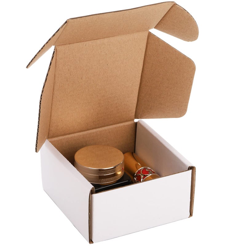 Cedilis 75 Pack Corrugated Mailer, 4x4x2 Inches Shipping Boxes, Small Cardboard Box for Shipping Mailing and Storing, Recyclable, Crush Proof, Oyster White - Image 4