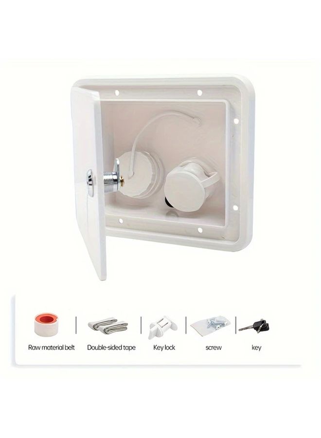 Secure Lockable RV Water Filler Square Gravity Fed Inlet With Hose External Expansion Compatible Car Modification Accessory For Freshwater Systems Compact Design Leakproof Connection Highquality Hose For Van Lifers Outdoor Adventurers Model Sfwh1 - Image 4