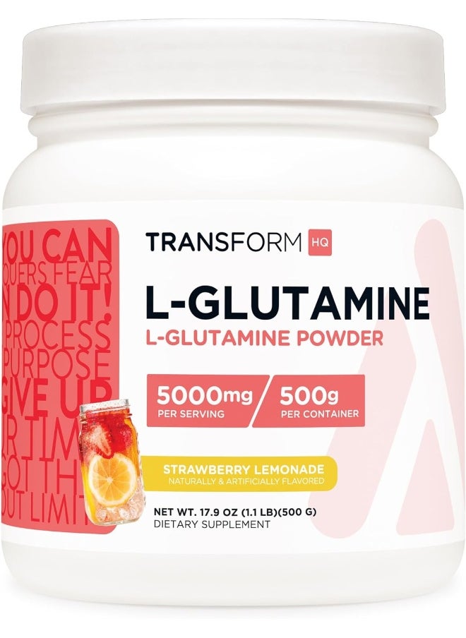 TransformHQ TransformHQ L-Glutamine Powder 500g (Strawberry Lemonade) - Gluten Free, Non-GMO  - Image 1