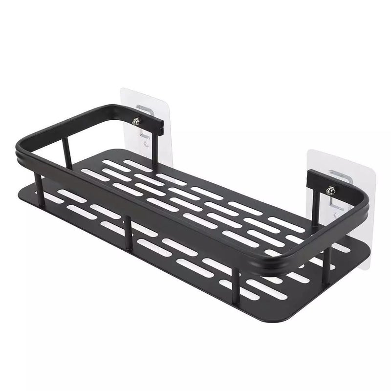 GALV Wall Mounted Punch Free Space Aluminum Bathroom Storage Shelf Adhesive Bathroom Kitchen Storage Organizer Racks - Image 1