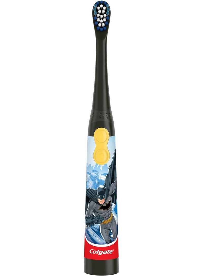 Colgate Kids Battery Powered Toothbrush, Batman, Extra Soft Toothbrush, Ages 3 and Up, 1 Pack, Colors May Vary