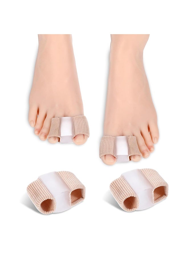 2PCS Gel Toe Separators Silicone Toe Spacers Fabric Lining Bunion Correctors Breathable Toe Straightener for Women Men Overlapping Toes Relieve Foot Pain(L) - Image 1