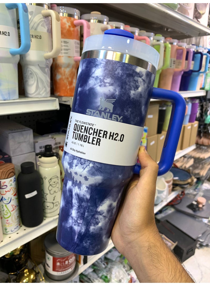 Stanley Marble Design (Trendy) Thermal Mug, 1.8L (1800ml) - Sealed, Keeps Hot & Cold with Handle & Straw - Image 2