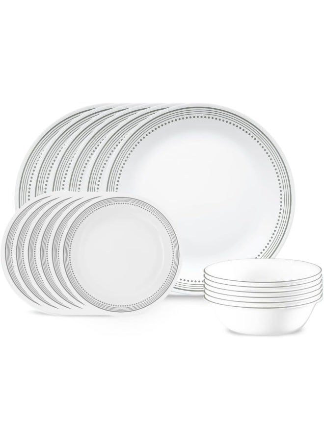 Corelle 18-Piece Chip Resistant Classic Collection Dinnerware Set, Service for 6 - Image 1