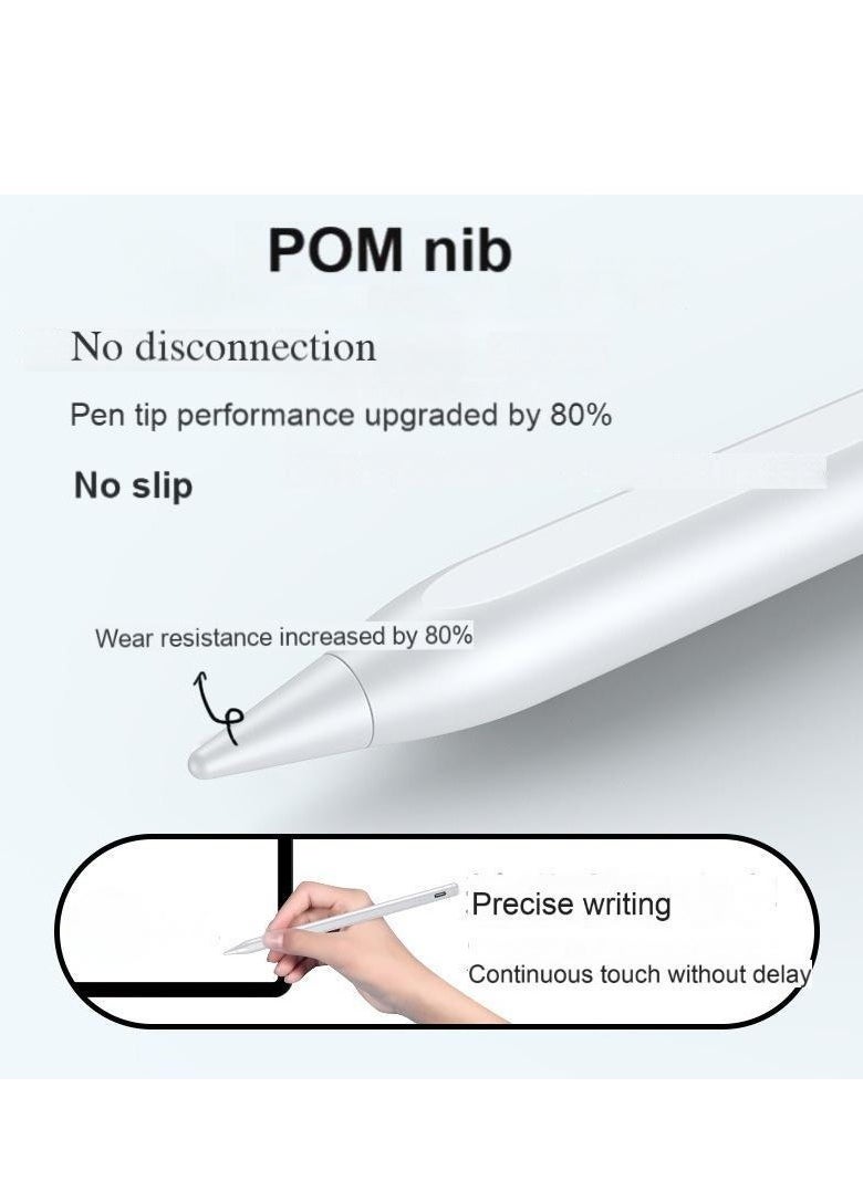 TecV - Universal Stylus Pen for Apple & Android Devices, Compatible with iPhones, iPads, Samsung, Huawei, Xiaomi, and More, Precision Writing, No Bluetooth or App Required, with 1 Pen Tip + Charging Cable + Manual – White - Image 1