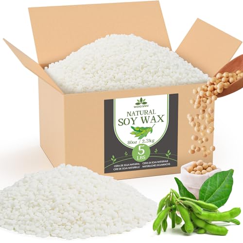 Waxcanpy Soy Wax, Waxcanpy Natural Soy Wax for Candle Making, Organic Candle Wax from Farm, No Additives, Harmless and Pure (5lb) - Image 1