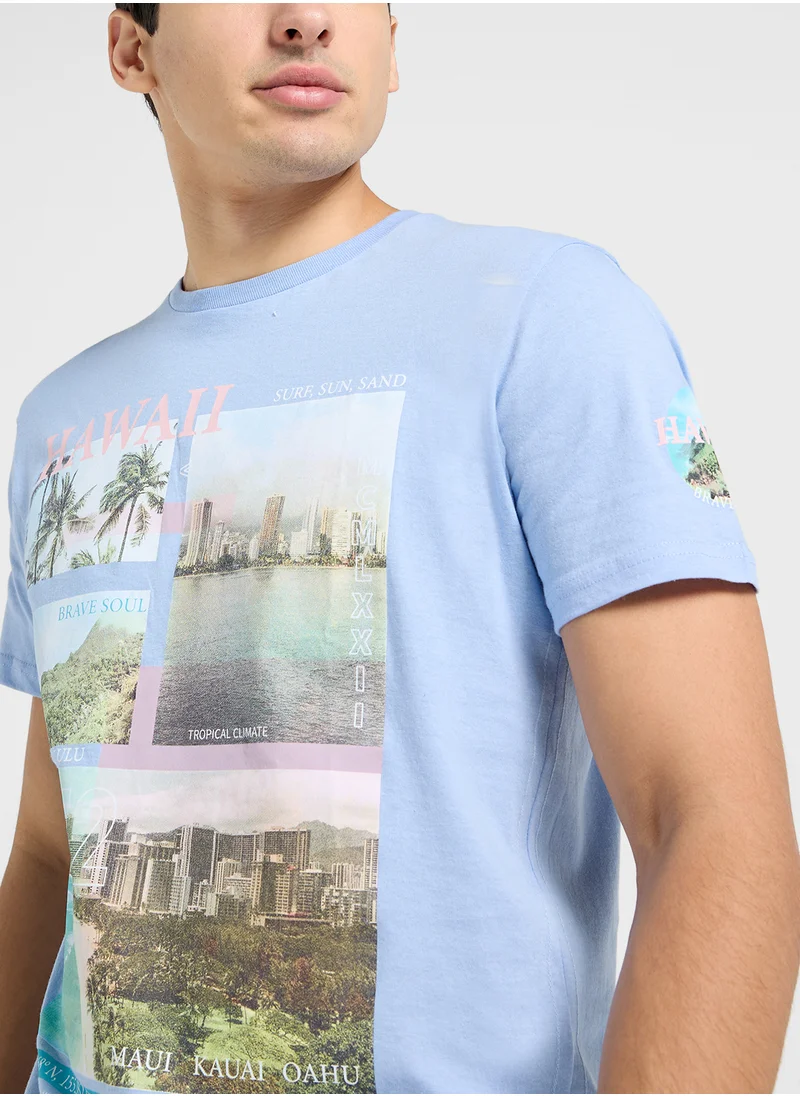 BRAVE SOUL Soft Touch Crew Neck T-Shirt