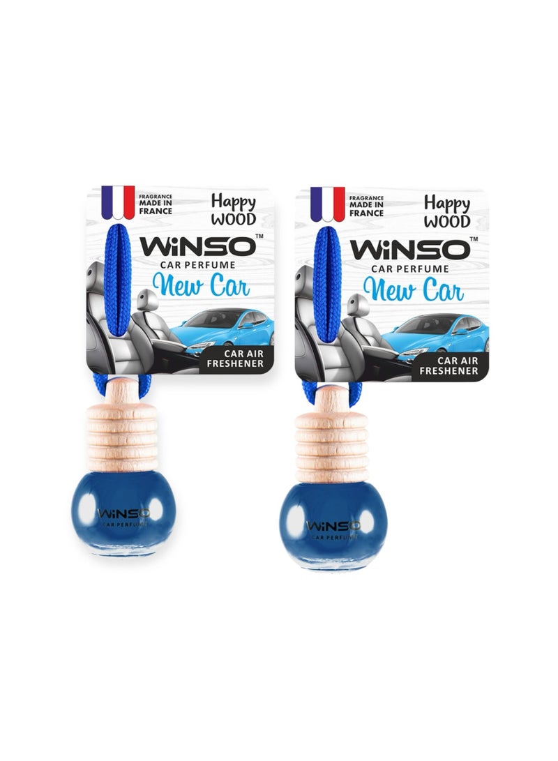 وينسو معطر جو فاخر – Happy Wood New Car عطر برائحة غريبة وساحرة. العطر مصنوع في فرنسا C160 (عبوة من قطعتين) - Image 1