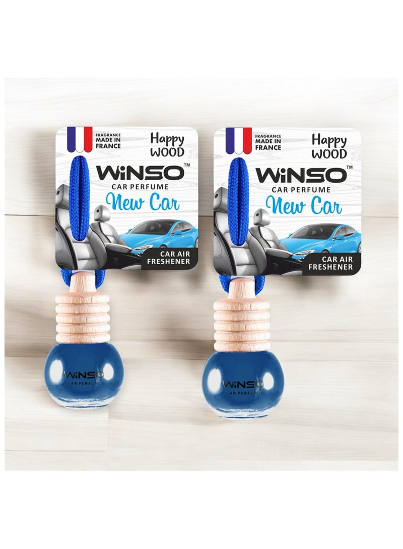 وينسو معطر جو فاخر – Happy Wood New Car عطر برائحة غريبة وساحرة. العطر مصنوع في فرنسا C160 (عبوة من قطعتين) - Image 3