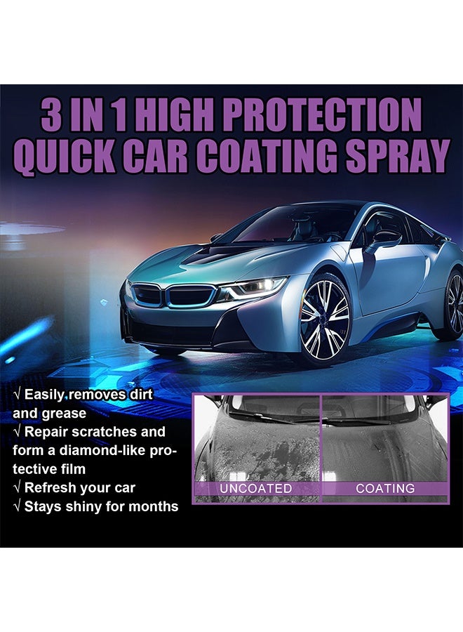 RAYHONG Quick Coating Spray 3 In 1 Ceramic Car Coating Spray High Protection Car Shield Coating, Car Wax Polish Spray, Car Nano Cleaner, Car Exterior Restorer & Parts Refurbish Agent (100ML) - Image 3