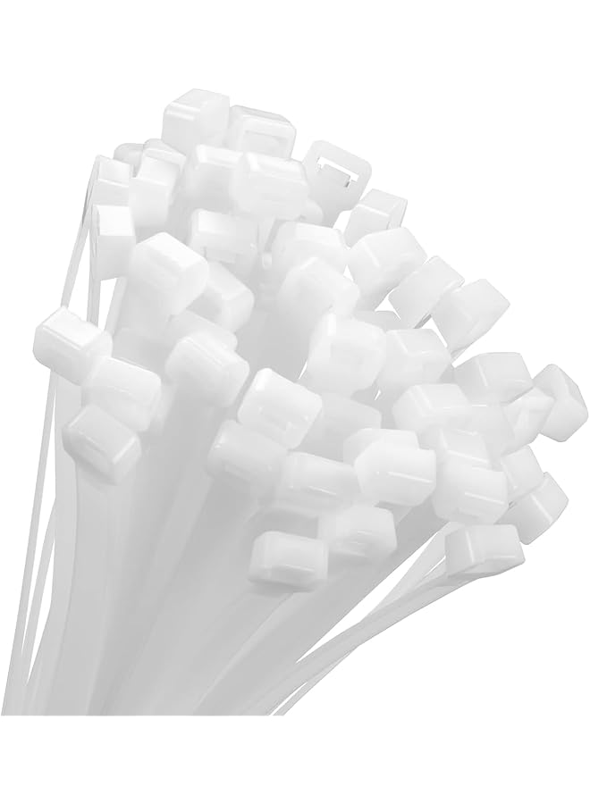 PROMASS Cable Ties, 300mm x 4mm, Pack of 100, 12" Tensile Strength 20Kg, Nylon Zip Ties, Multi-Purpose, Self-Locking - Image 1