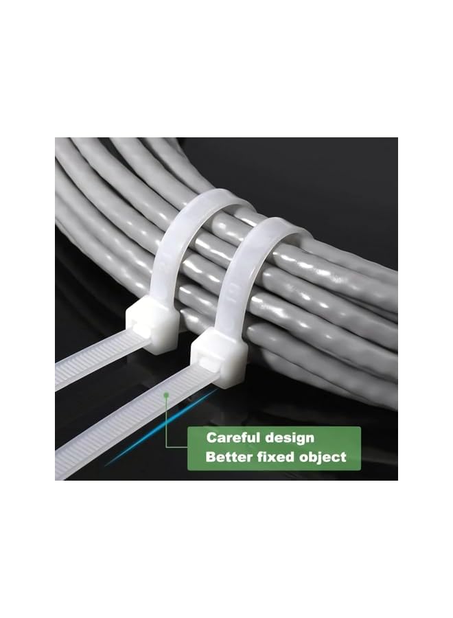 PROMASS Cable Ties, 300mm x 4mm, Pack of 100, 12" Tensile Strength 20Kg, Nylon Zip Ties, Multi-Purpose, Self-Locking - Image 4