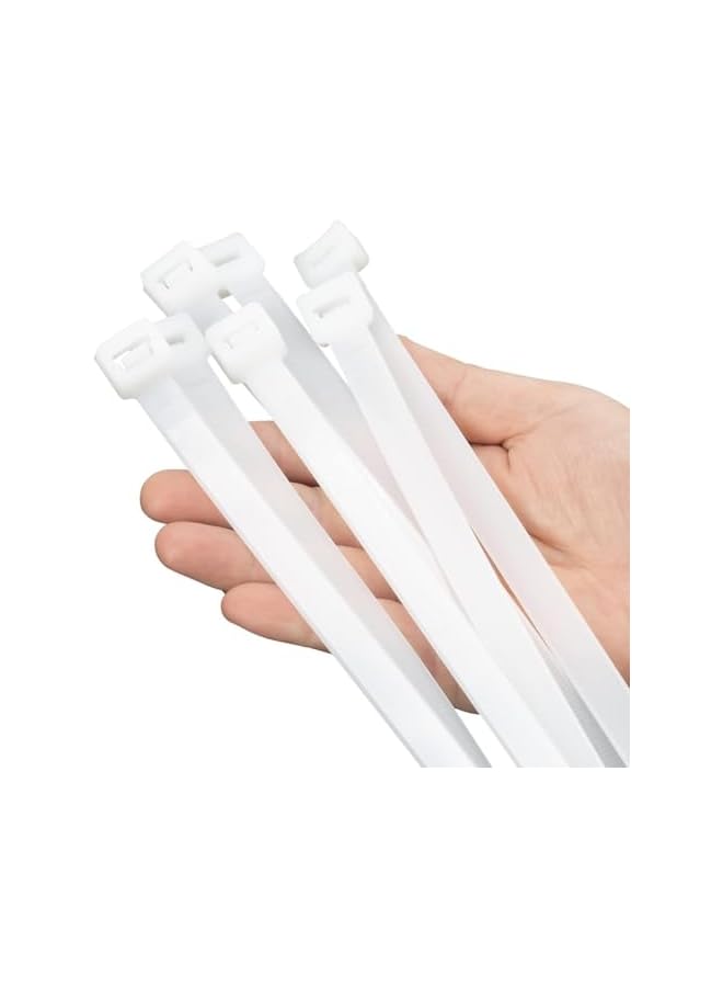 PROMASS Cable Ties, 300mm x 4mm, Pack of 100, 12" Tensile Strength 20Kg, Nylon Zip Ties, Multi-Purpose, Self-Locking - Image 2