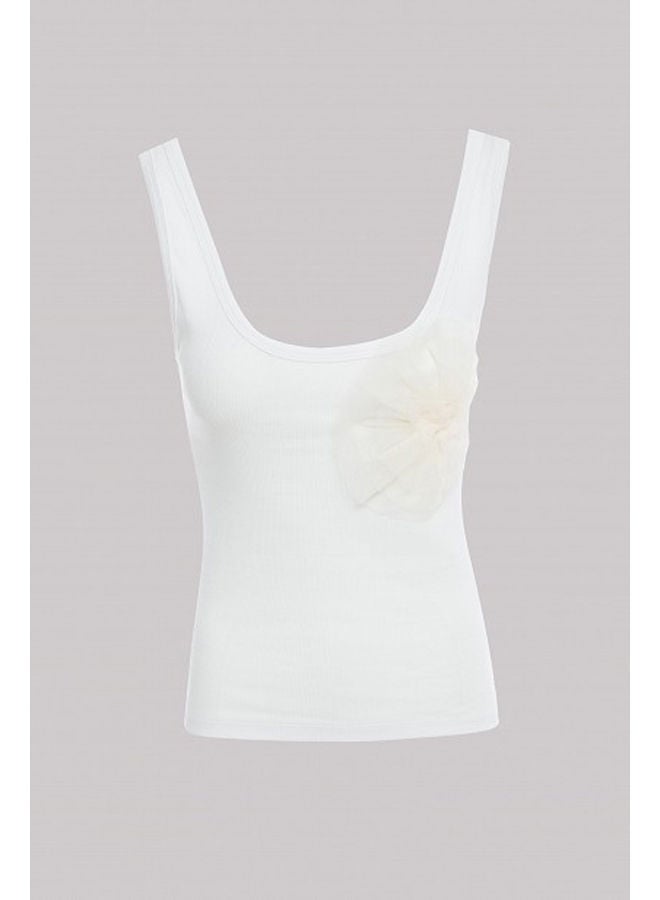 BSB Ribbed blouse with tulle design - Image 3