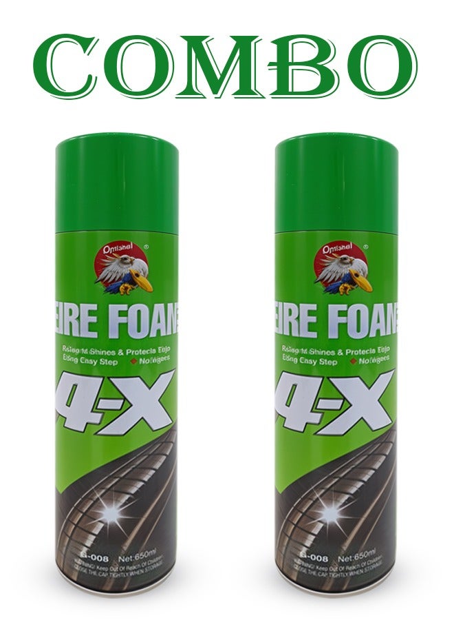 GETSUN 4-X Car Cleans and Shines Tire Foam 650ml-Combo Pack - Image 1