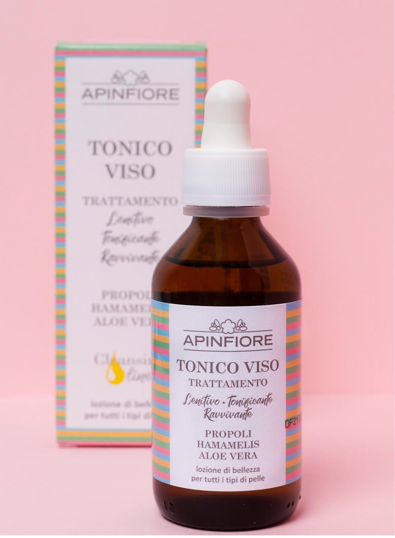 APINFIORE Organic Face Toning Lotion with Aloe Vera & Propolis – Hydrating, Gentle & Reviving Formula – For Sensitive, Irritated & Rosacea-Prone Skin – Alcohol-Free – 100ml  - Image 2