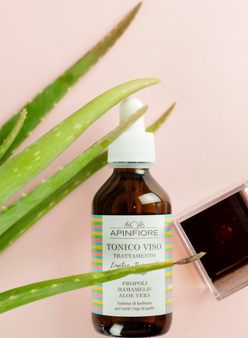 APINFIORE Organic Face Toning Lotion with Aloe Vera & Propolis – Hydrating, Gentle & Reviving Formula – For Sensitive, Irritated & Rosacea-Prone Skin – Alcohol-Free – 100ml  - Image 4