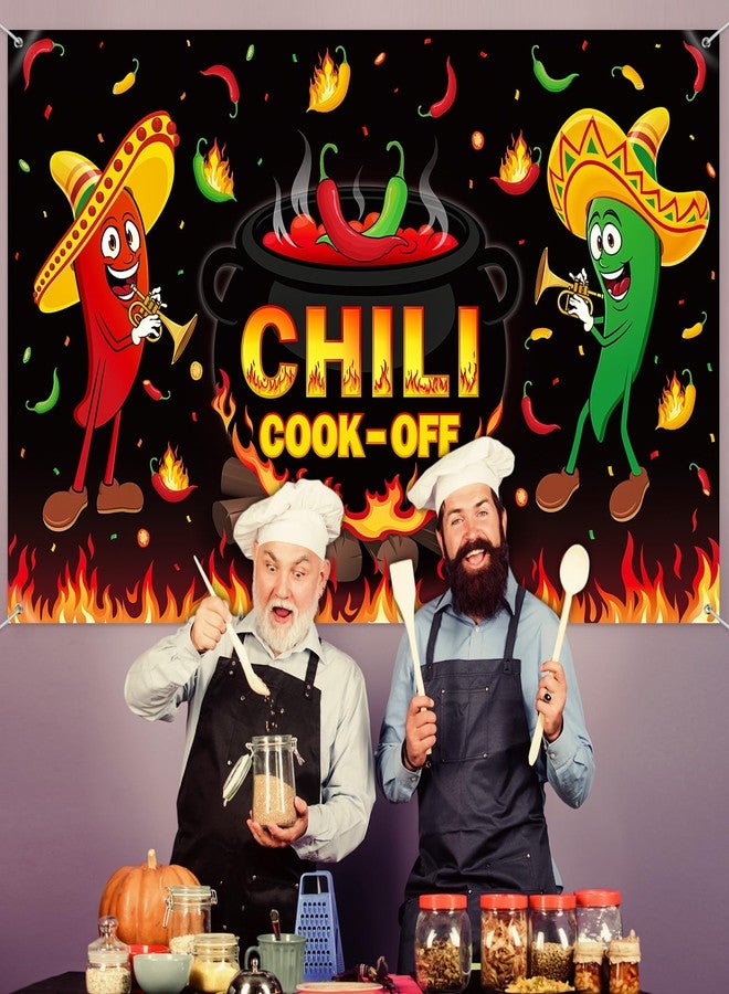 Panelee Chili Cook off Decorations 73 x 43 Inch Chili Cook off Banner Photograph Backdrop Background Mexican Fiesta Cooking Party Decorations Supplies - Image 4