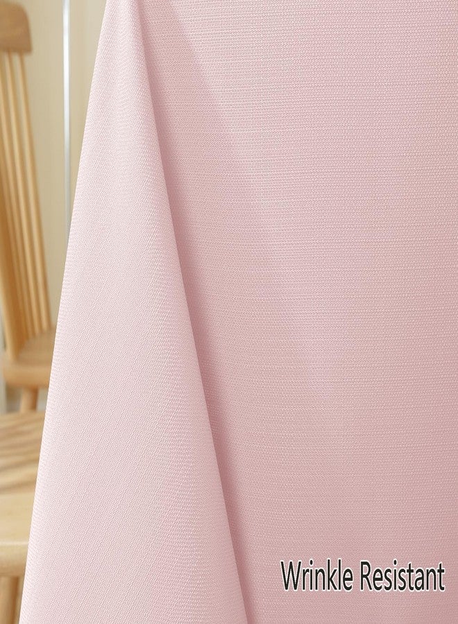 SASTYBALE Rectangle Textured Tablecloth Waterproof Washable Natural Faux Linen Burlap Table Cloth, Fabric Table Cover for Dining, Party, Wedding, Holiday(60 x 102 Inch Rectangular, Pink) - Image 4
