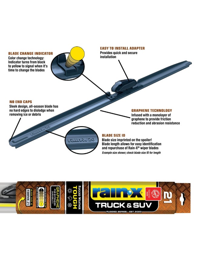 Rain-X Truck and SUV All Season Windshield Beam Wiper Blade Black 21 Inch 870221 - Image 4