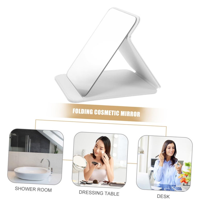 Portable Table Makeup Mirror with Stable Base Easy to Clean Elegant Design White 8 1L x 6 1W - Image 5