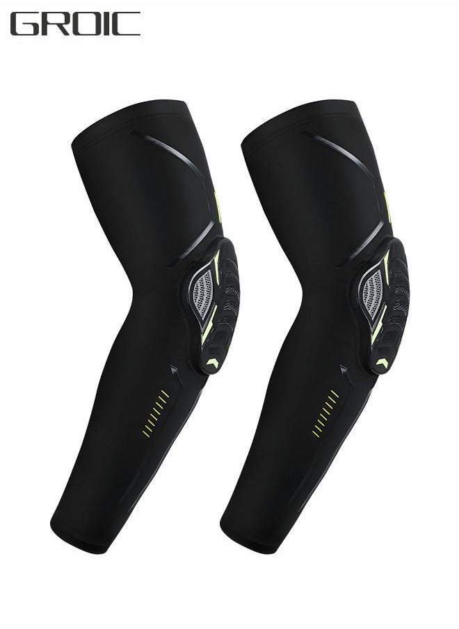 GROIC Honeycomb Crash Arm Elbow Pads, Sports Compression Arm Sleeves, Compression Padded Elbow Pads, Basketball Arm Sleeves, Sports Elbow Pads, Sports Protective Equipment, Cycling Protective Gear  - Image 1