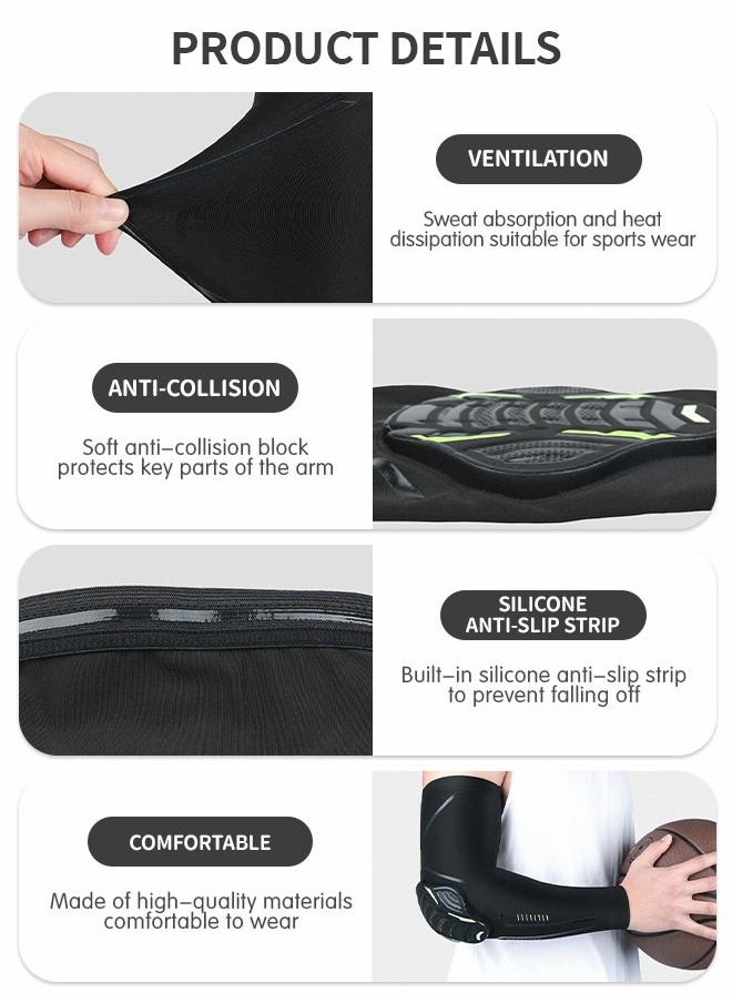 GROIC Honeycomb Crash Arm Elbow Pads, Sports Compression Arm Sleeves, Compression Padded Elbow Pads, Basketball Arm Sleeves, Sports Elbow Pads, Sports Protective Equipment, Cycling Protective Gear  - Image 4
