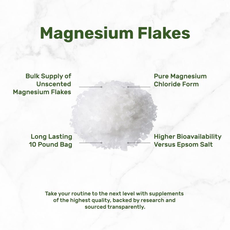 DEAL SUPPLEMENT Pure Magnesium Flakes Bath Soaks, 10lbs - Natural Epsom Salt Substitute | High-Absorption Magnesium Chloride Flakes | Hydrates Skin & Promotes Relaxation - Image 2