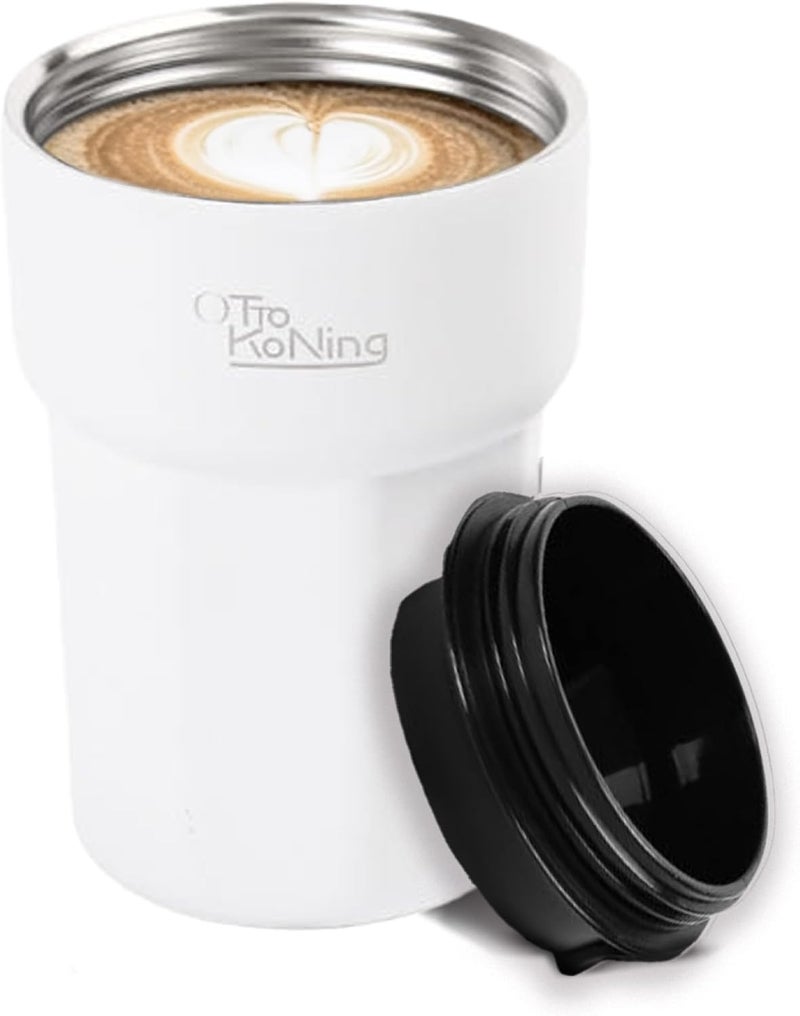 Otto Koning Thermal Mug 350 ml, Coffee Mug to Go with Leak-proof Lid, Reusable Coffee Cups for Travel, Stainless Steel Coffee Cup for Hot and Cold Coffee Water and Tea - Image 2