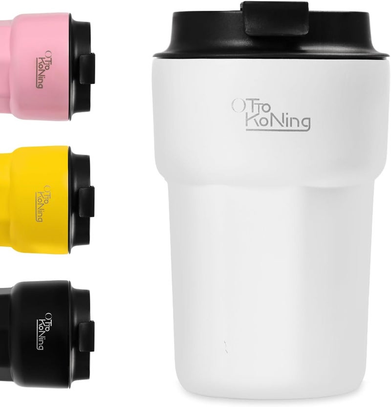 Otto Koning Thermal Mug 350 ml, Coffee Mug to Go with Leak-proof Lid, Reusable Coffee Cups for Travel, Stainless Steel Coffee Cup for Hot and Cold Coffee Water and Tea - Image 1