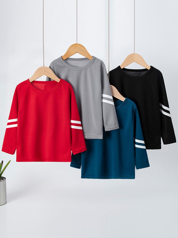 Overseas Children'S Long-Sleeved T-Shirt Boys Sports Casual Top Girls Fashion All-Match Base Long - Image 2