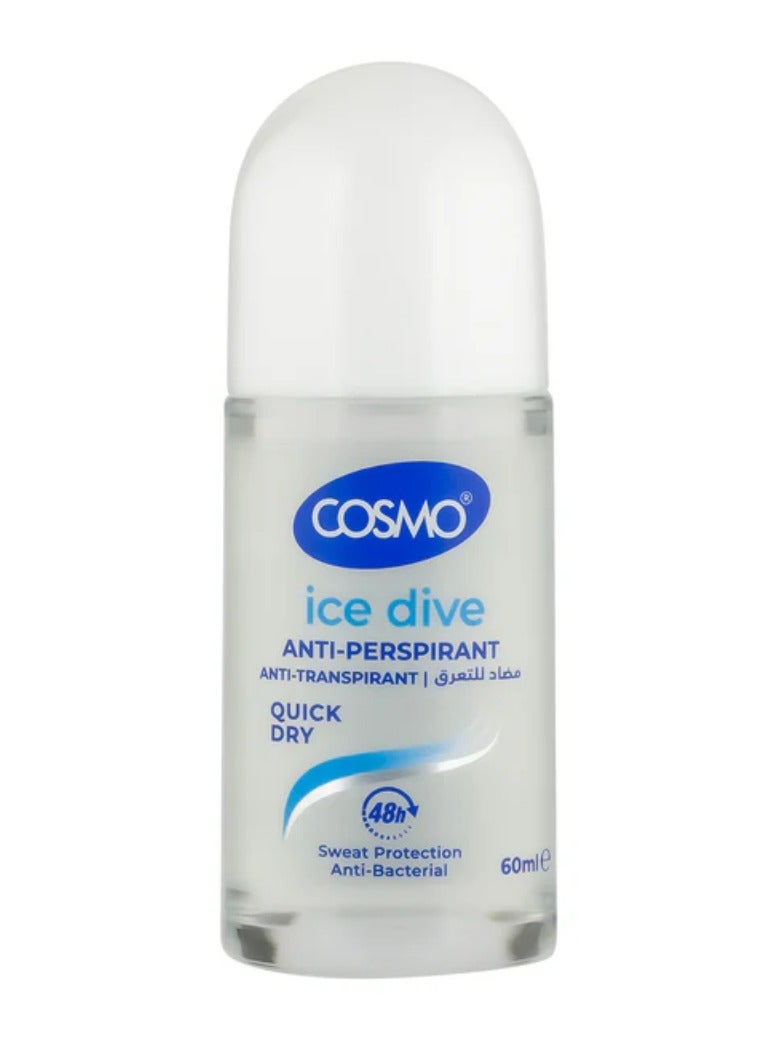 COSMO Cosmo Anti-perspirant Ice Dive Quick Dry Roll on 60ml 