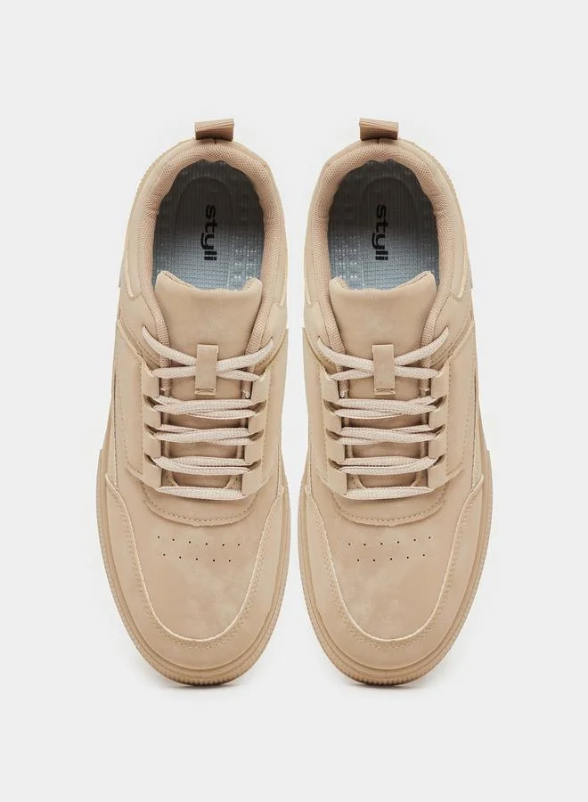 Styli Styli Suede Courtroom Lace Up Sneakers